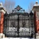 The front gates to the campus of Brown University.