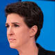 "No Kings" sign; Rachel Maddow