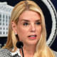 Attorney General Pam Bondi speaks during a news conference about Kilmar Abrego Garcia.