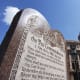 A six-foot high tablet of the Ten Commandment on the grounds of the Texas Capitol Building in Austin, Texas