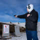 A person practices shooting at a concealed carry permit class in Rexburg, I.D.