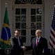 Donald Trump and Jair Bolsonaro during a news conference at the White House.