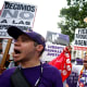 Demonstrators participate in the Justice Journey March in New Orleans to call for an end to the Trump administration’s ICE raids and the release of immigrant workers detained in Louisiana and across the United States.