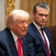 Defense Secretary Pete Hegseth and President Donald Trump on Dec. 2 at the White House.