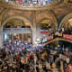 Protestors demonstrate inside the rotunda of the Missouri Capitol Building in Jefferson City, M.O.