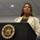 Attorney General Letitia James speaks during a press conference on Jan. 8, 2025 in New York City.