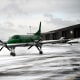An aircraft from Key Lime Air taxies to the runway at Centennial Airport in snowy Centennial, C.O.