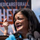Rep. Pramila Jayapal speaks during a news conference outside the Capitol.