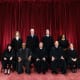 Justices of the US Supreme Court during a formal group photograph on Oct. 7, 2022 at the Supreme Court in Washington, D.C. Seated from left: Associate Justice Sonia Sotomayor, Associate Justice Clarence Thomas, Chief Justice John Roberts, Associate Justice Samuel Alito Jr. and Associate Justice Elena Kagan. Standing from left: Associate Justice Amy Coney Barrett, Associate Justice Neil Gorsuch, Associate Justice Brett Kavanaugh and Associate Justice Ketanji Brown Jackson.