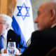 Donald Trump meets with Israeli Prime Minister Benjamin Netanyahu at his Mar-a-Lago estate.