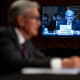 Fed Chair Jerome Powell looks uneasy as he testifies before the Senate Committee.