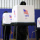 Voters line up to cast their ballots.