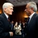 Bill Casiddy, left, talks to Robert F. Kennedy Jr. in a medium shot taken at the Dirksen Senate Office Building.