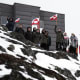 People wave Greenlandic flags as they take part in a demonstration on Jan. 17, 2026 to protest against the US President's plans to take Greenland in Nuuk.