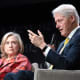 Hillary Clinton and Bill Clinton during an interview.