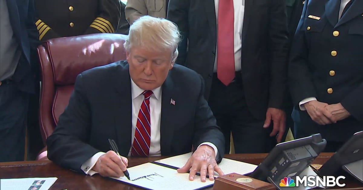 Trump signs his first veto over his border wall, the cornerstone of his ...