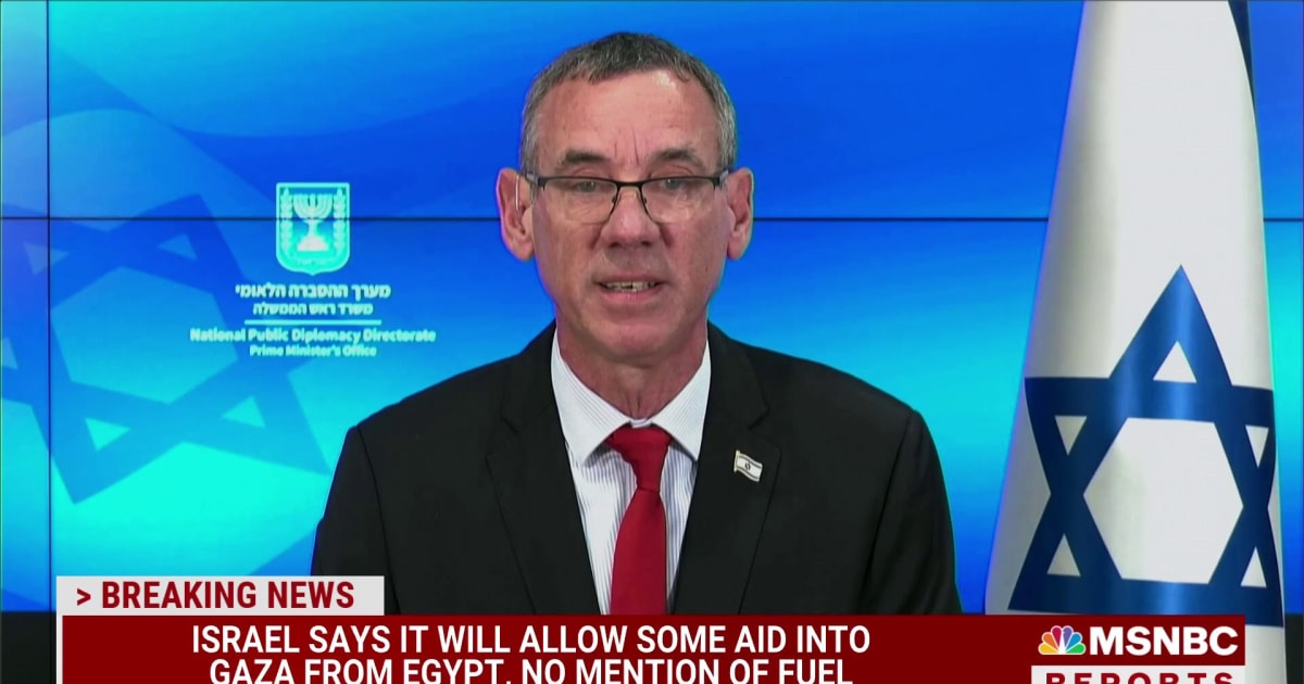 Netanyahu advisor on why aid is not getting to Gaza, 'We have to have assurances'