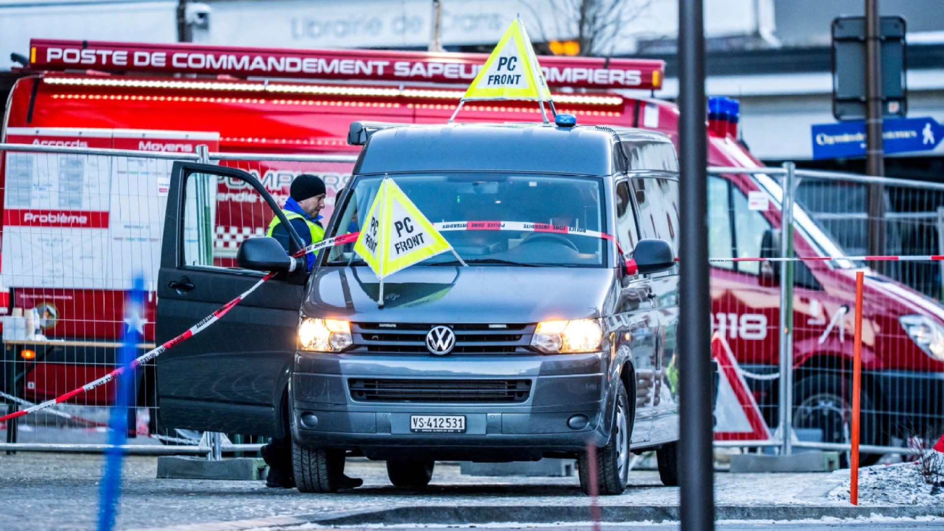 Officials respond to fire in the Swiss Alps