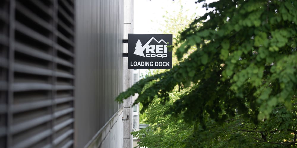 Image: A signage that reads,"REI Loading dock".
