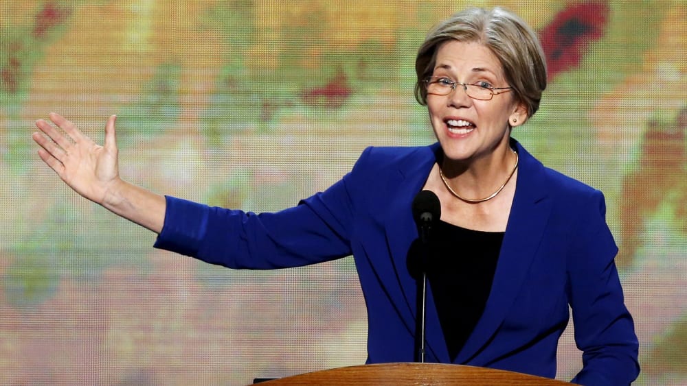 Elizabeth Warren, who was then still a candidate for the U.S. Senate in Massachusetts, addresses the Democratic National Convention in Charlotte, N.C., Sept. 5, 2012. (Photo by Jason Reed/Reuters)