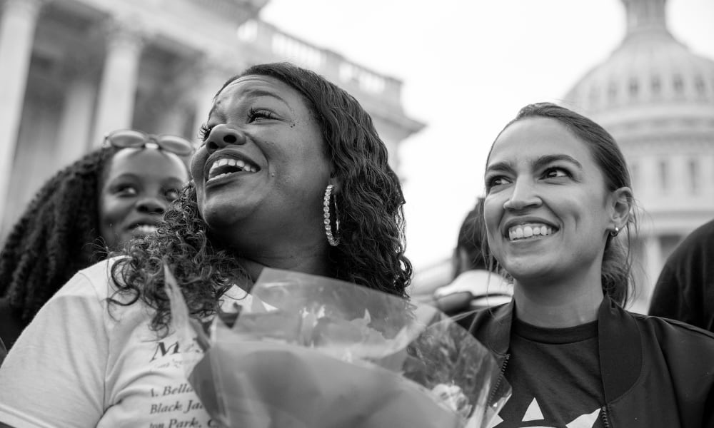 Image: Cori Bush and Alexandria Ocasio-Cortez
