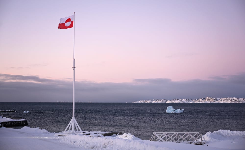 A Greenlandic flag on Jan. 20, 2026, in Nuuk, Greenland.