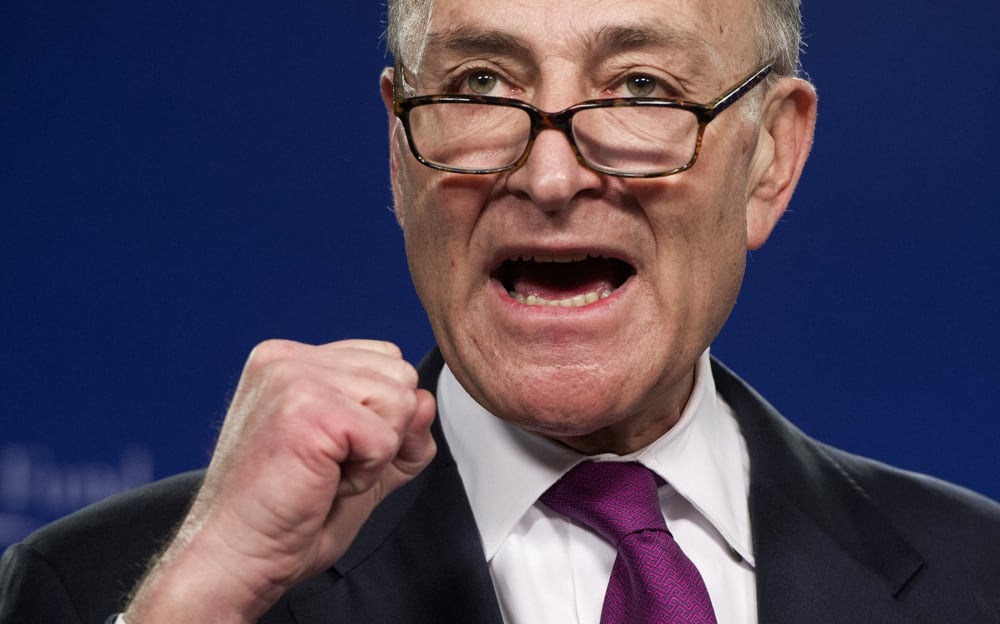 Senator Chuck Schumer (D-NY) speaks during an event, Jan. 23, 2014 in Washington, DC.