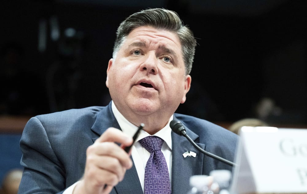 JB Pritzker speaking at a hearing of the House Oversight and Government Reform Committee at the U.S. Capitol.