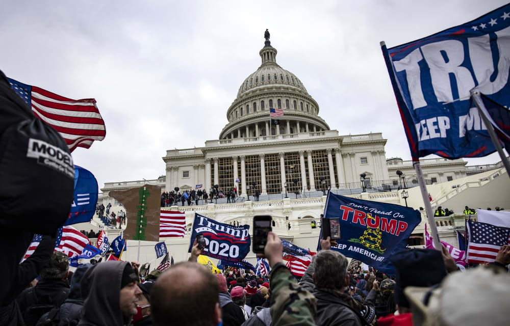 Image: Pro-Trump supporters outside the U.S. Capitol in Washington, DC.