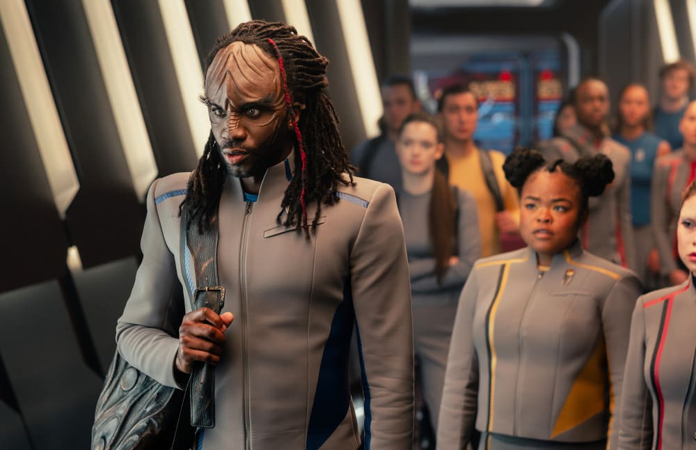 Karim Diane as Jay-Den Kraag in "Star Trek: Starfleet Academy."