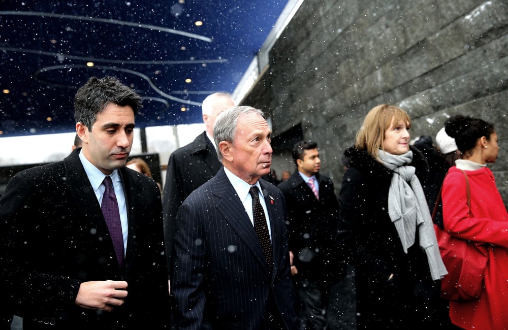 New York City Mayor Michael Bloomberg (2nd L) attends a ribbon cutting ceremony in Prospect Park in New York City on Dec. 17, 2013 .