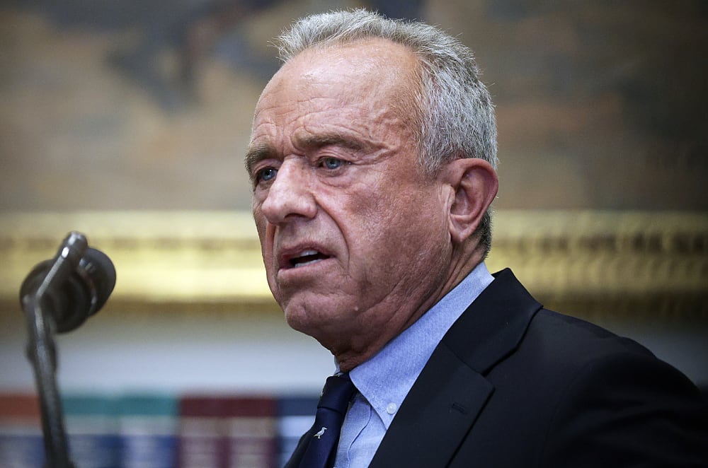 Health Secretary Robert F. Kennedy Jr. speaks during an event in the Roosevelt Room of the White House.