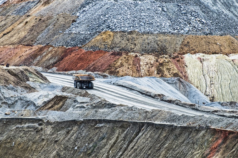 Ore truck at copper mine in Montana