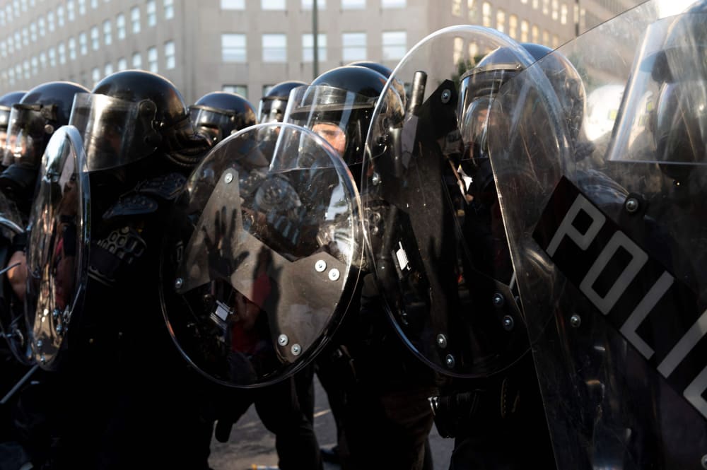 Image: Police riot gear shield