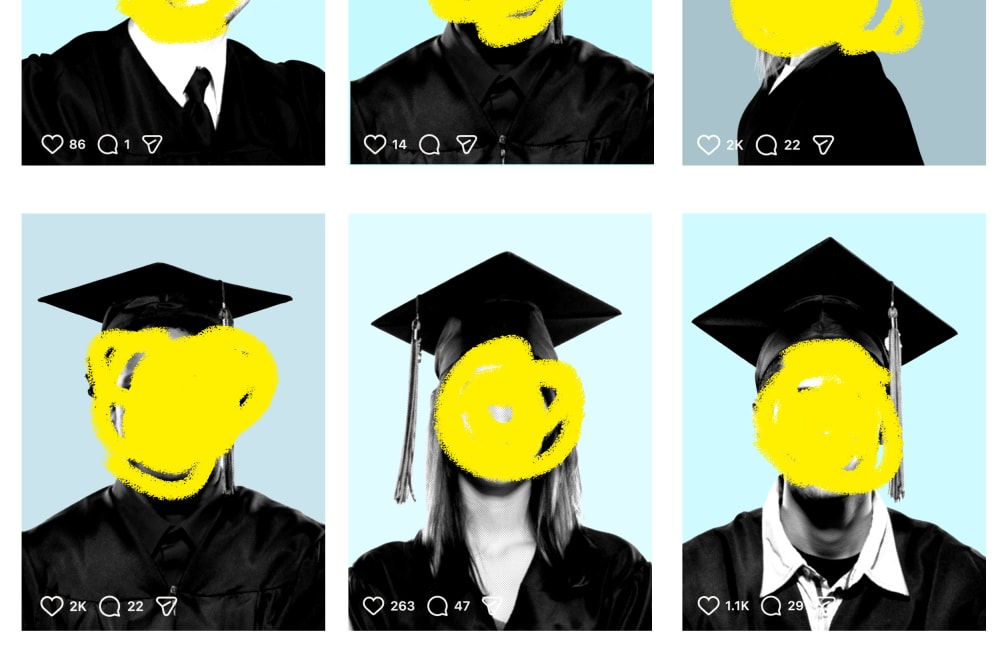 an illustration of yearbook photos