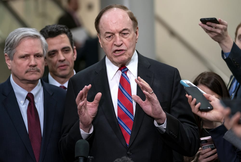 Image: Sen. Richard, Shelby, R-Ala., speaks with reporters on Capitol Hill on Feb. 6, 2019.