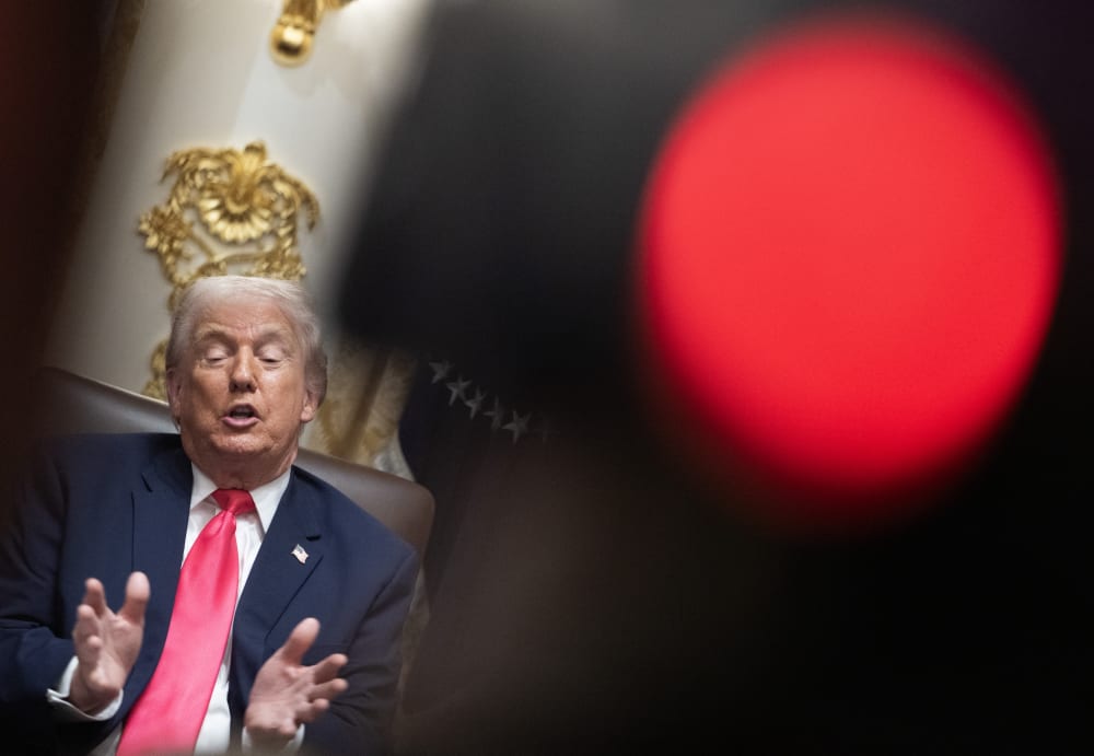 US President Donald Trump speaks during a Cabinet Meeting in the Cabinet Room of the White House in Washington, D.C., on Dec. 2, 2025.
