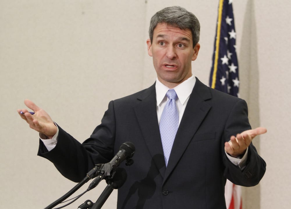 Virginia Attorney General Ken Cuccinelli gestures during a press conference in Richmond on May 10, 2011. (File photo by Steve Helber/AP)