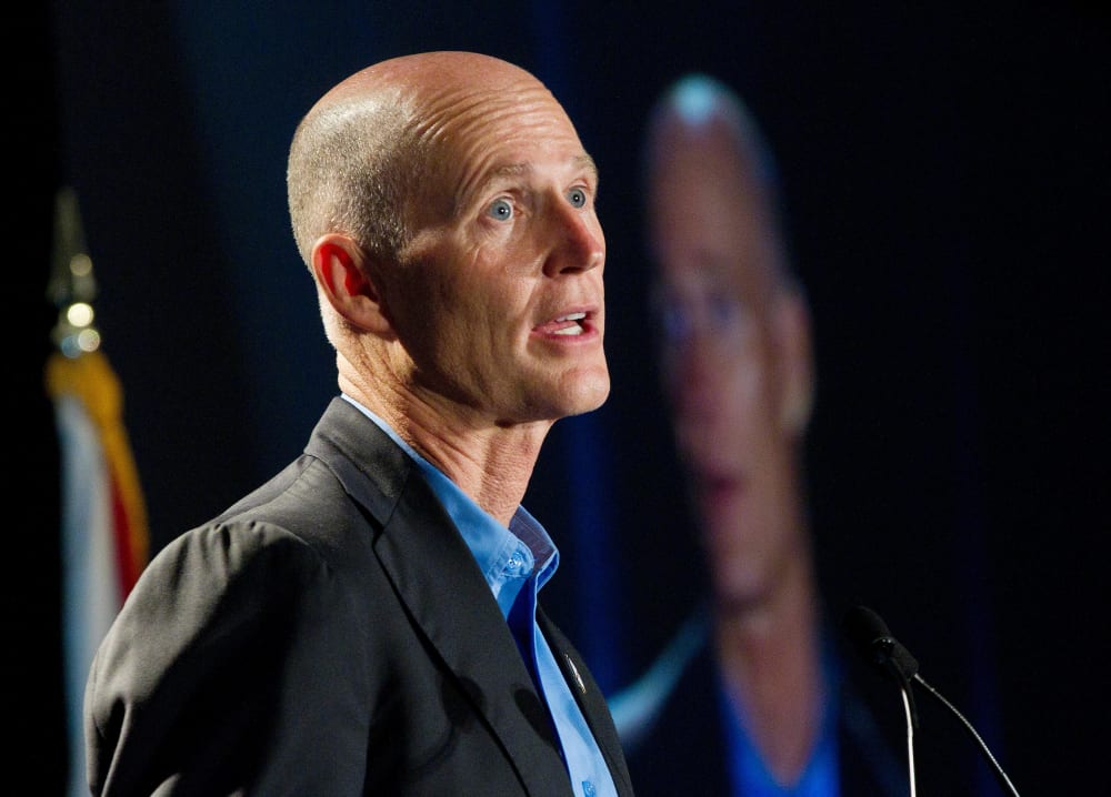 Florida Gov. Rick Scott speaks in Fort Lauderdale, Florida, on May 16, 2012.