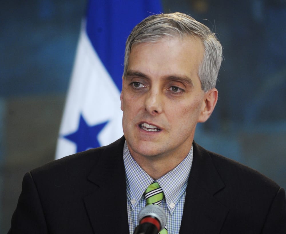 U.S. Deputy National Security Adviser Denis McDonough addresses the media in Tegucigalpa in this November 28, 2012 U.S. President Barack Obama is likely to name McDonough his next chief of staff, replacing Jack Lew after his nomination to be treasury...