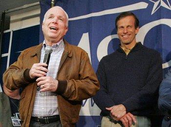 Republican Sens. John McCain and John Thune