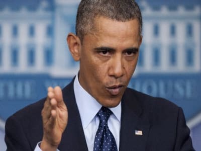President Obama delivering remarks at the White House in Washington, D.C. on Feb. 5, 2013. (Photo by Kevin Lamarque/Reuters)