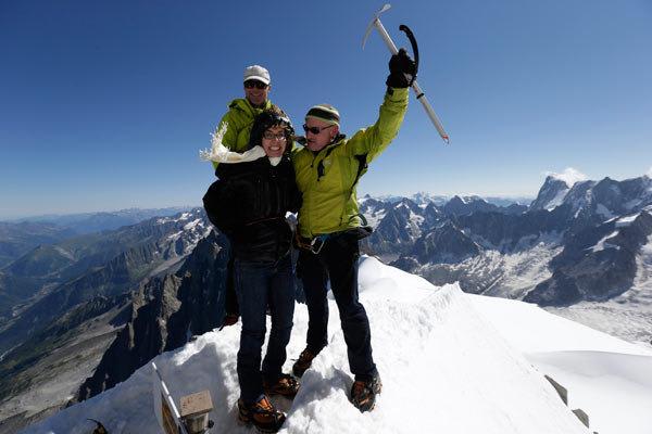 Former Arizona Rep. Gabrielle Giffords and Mark Kelly in the French Alps on Monday.