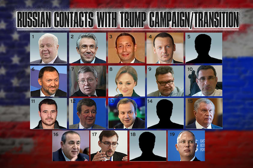 The Rachel Maddow Show's running list of Russian and Kremlin-connected contacts with the Donald Trump campaign. (Updated 11/29/17)