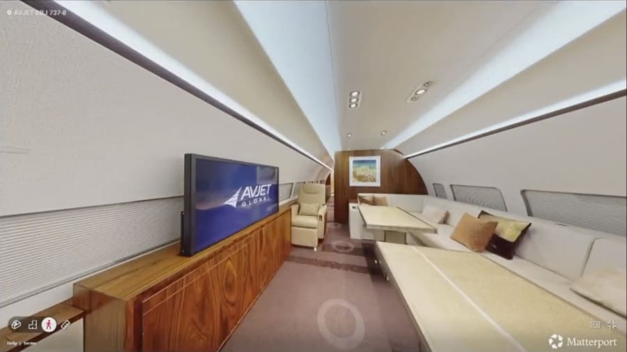 The main cabin of the plane.