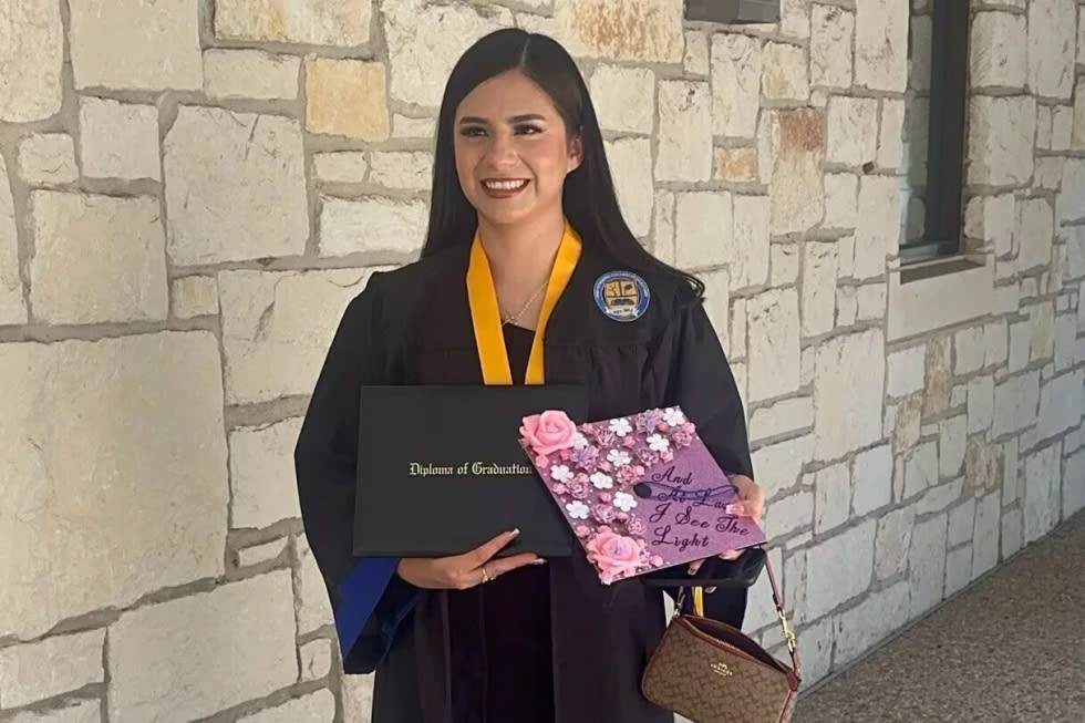 Any Lucia Lopez Belloza celebrates her high school graduation in Texas.