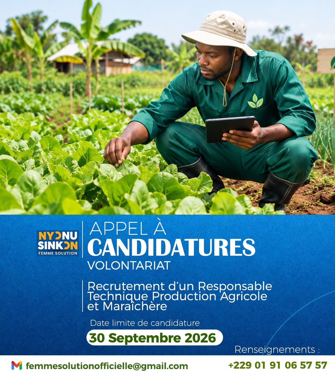 🌱 AVIS DE RECRUTEMENT - GROUPEMENT NYƆNU SINKƆN (Femme Solution) 🌱