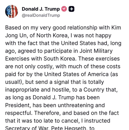 Donald Trump réitère son souhait de dialoguer avec Kim Jong-un
