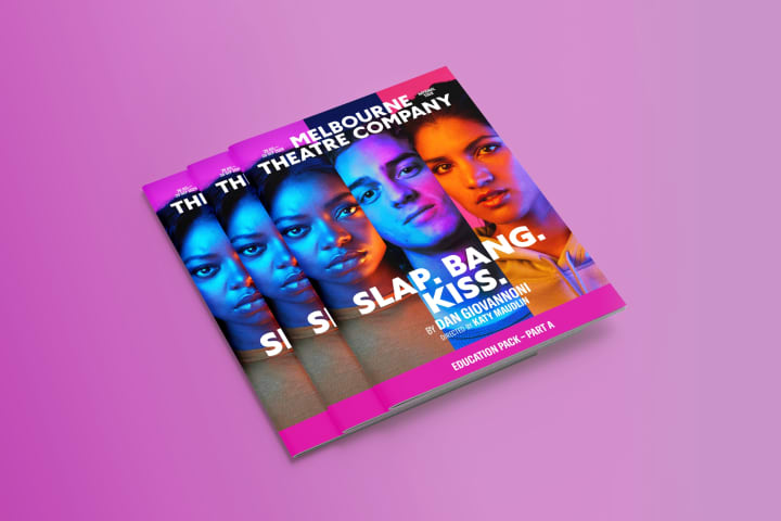 Artwork for SLAP. BANG. KISS. education pack (VCE Theatre Studies)