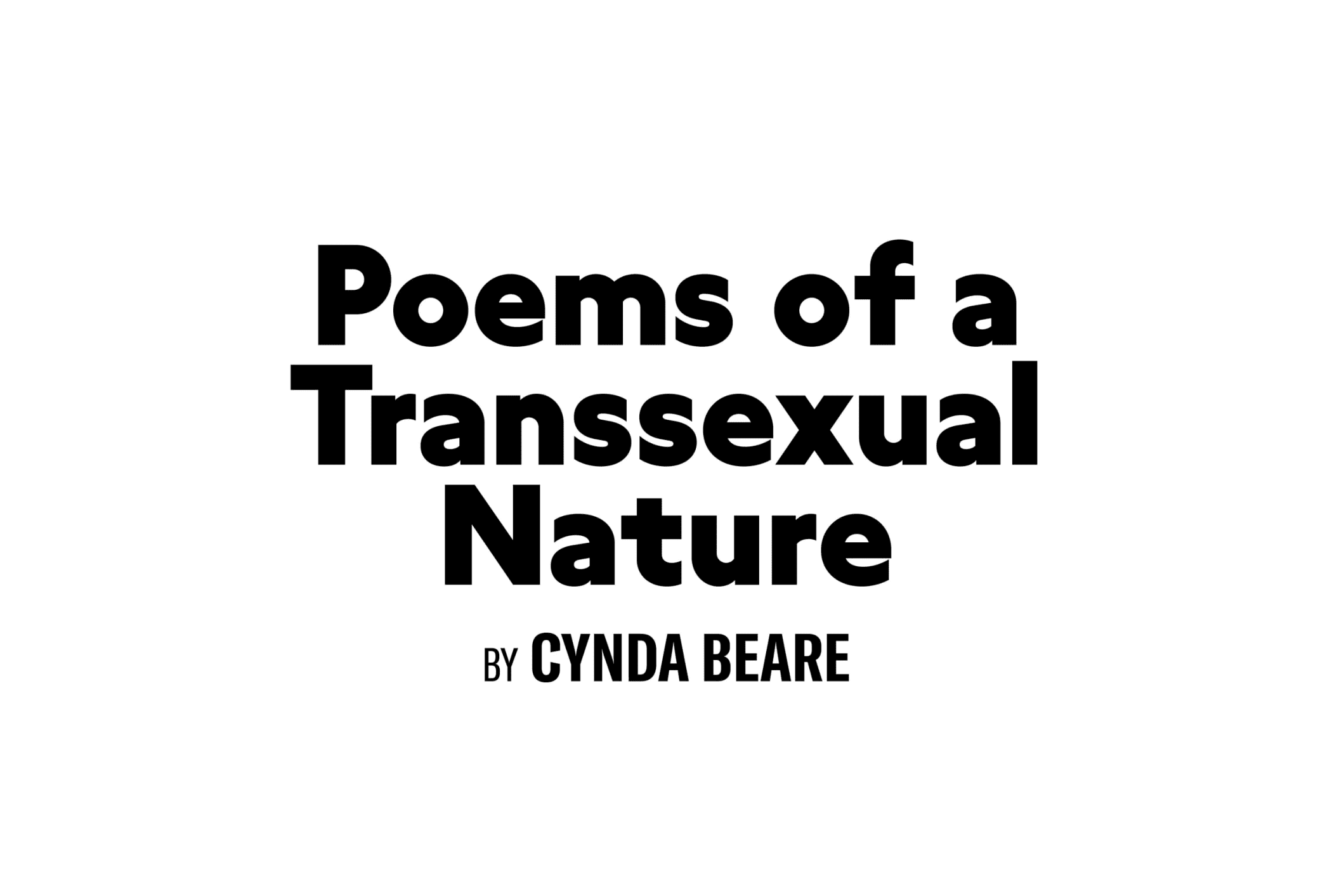 Poems of a Transsexual Nature 